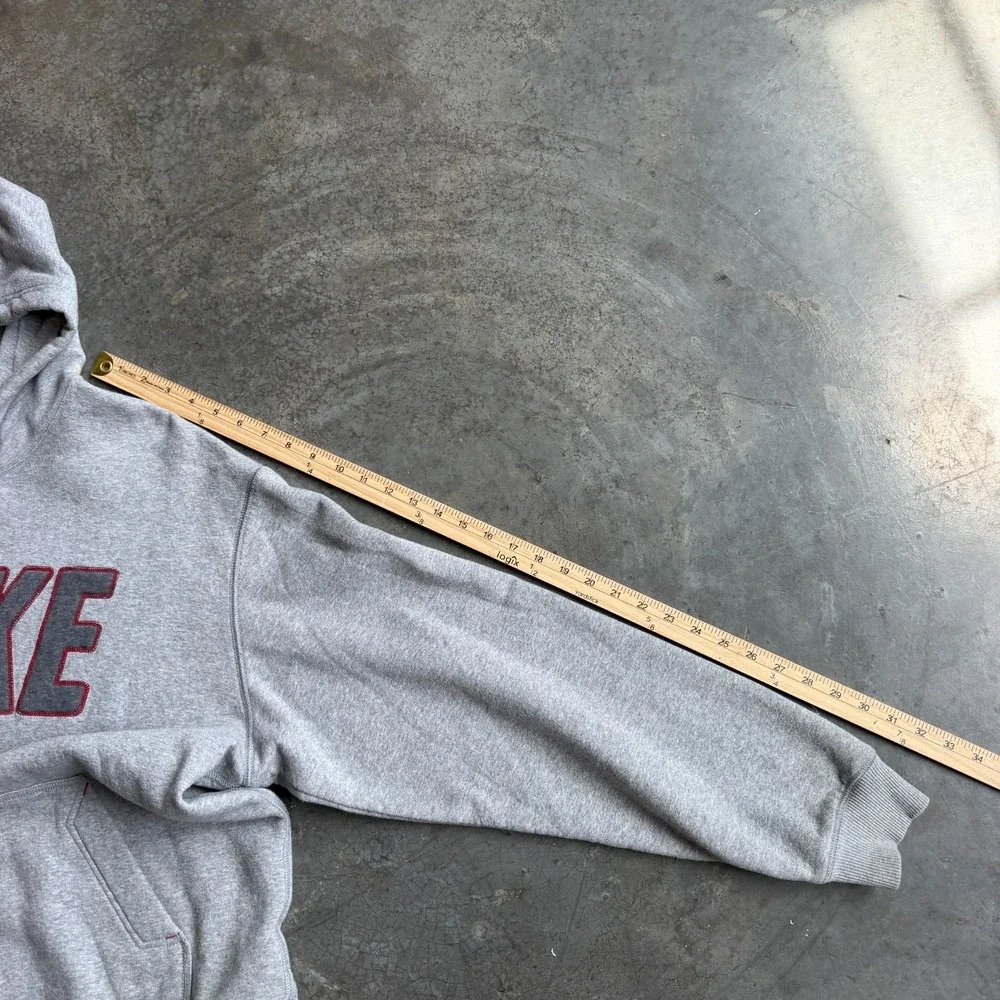 Vintage Y2K Nike Spellout Hoodie Sweatshirt Gray Mens XL 2000s Silver Tag 23x28
